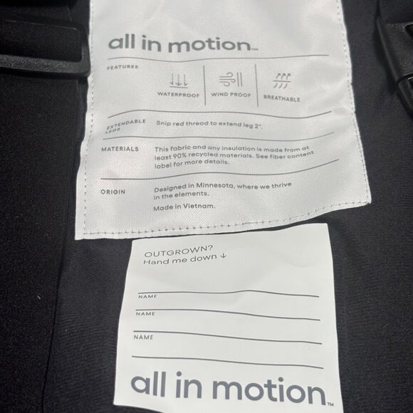 Kids' Sport Snow Bib with 3M Thinsulate Insulation - All in Motion Black Size XL - Picture 3 of 8